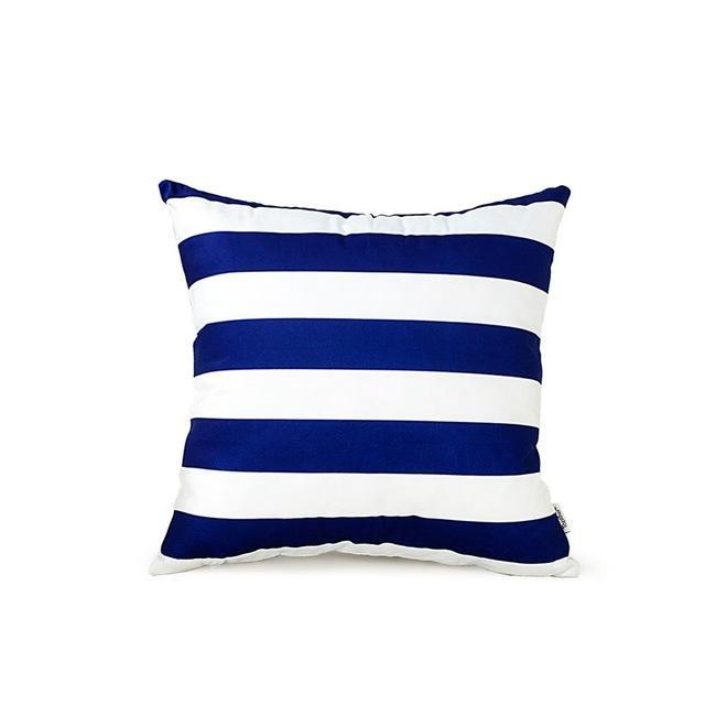 Coussin Rayé Bleu | Housse Déco