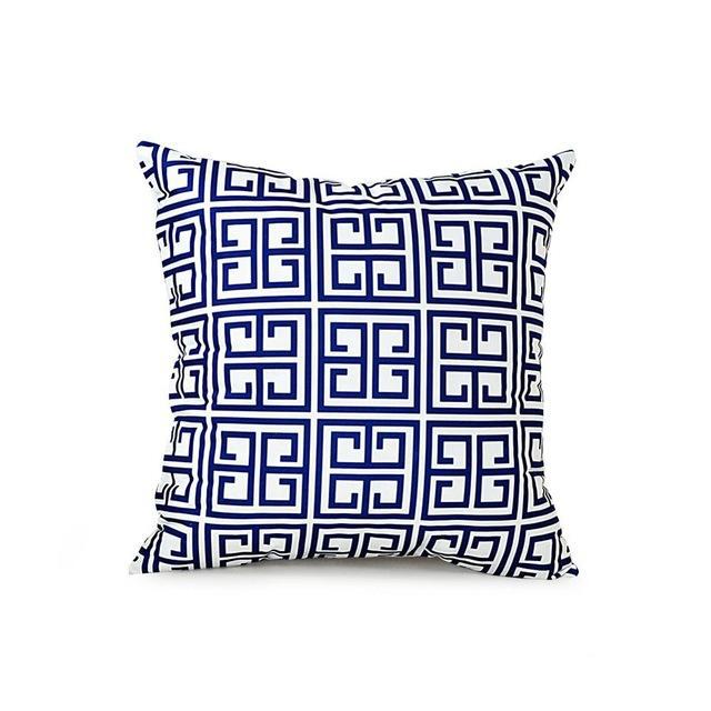 Coussin Bleu à Motif | Housse Déco