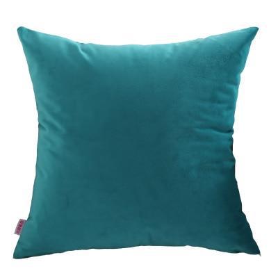 Coussin Velours Bleu Paon