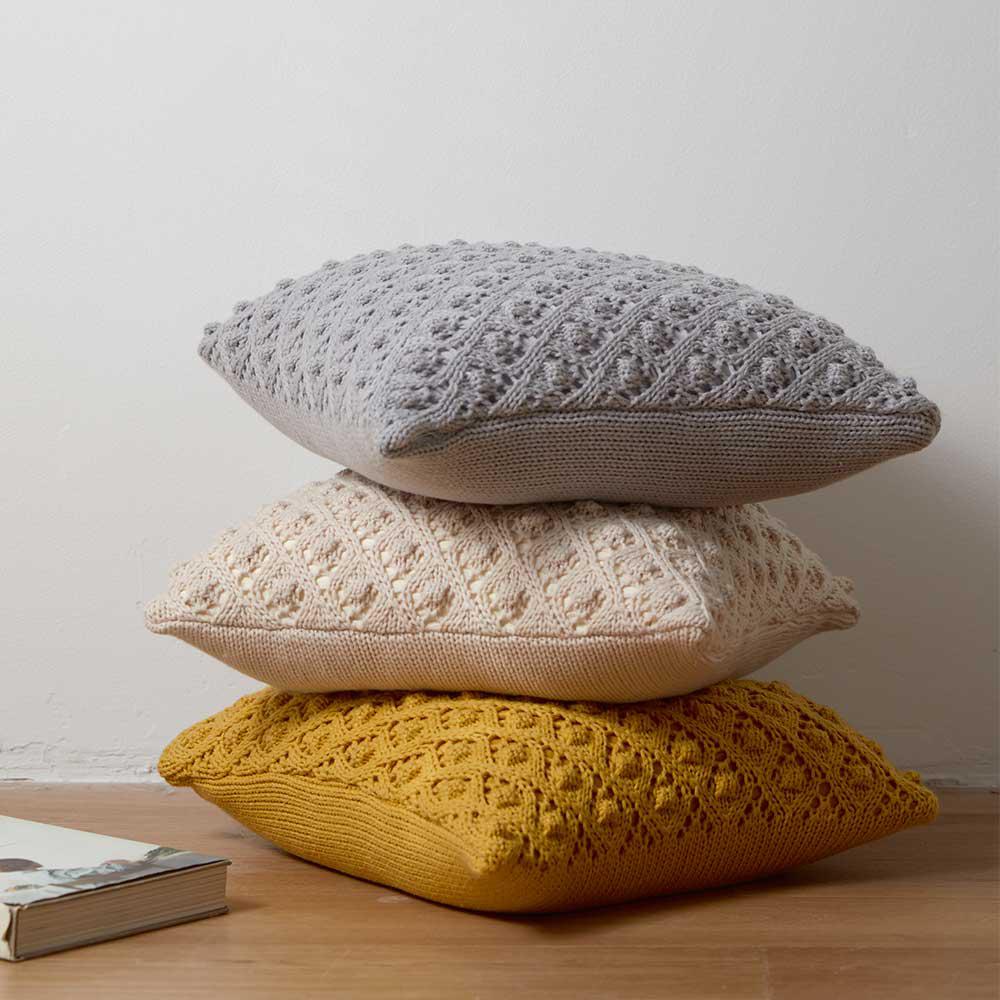 Coussin tricot coton