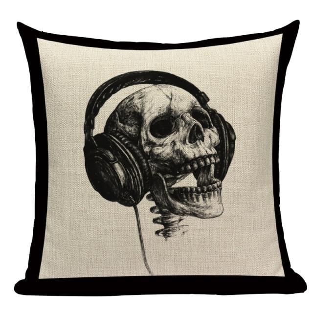 Coussin Tête de Mort  Casque DJ