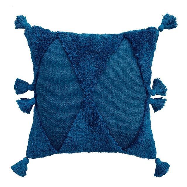 Coussin Fausse Fourrure Bleu foncé