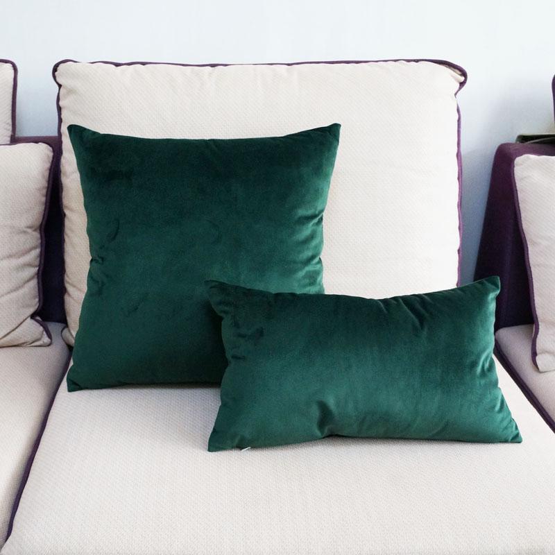 Coussin Velours Vert Émeraude | Housse Déco