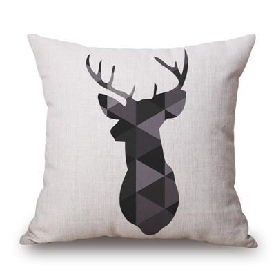 housse coussin cerf noir