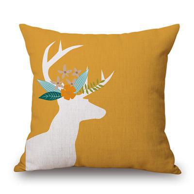 coussin cerf jaune moutarde