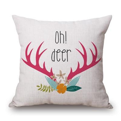 Housse de coussin Tête de Cerf Fushia