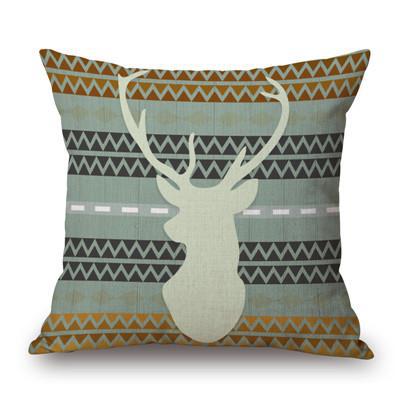Housse de coussin Tête de Cerf Aztèque