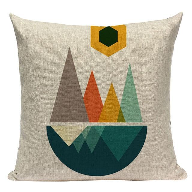 Coussin Motif Gris et Bleu | Housse Déco