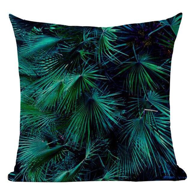 Coussin Feuillage Bleu | Housse Déco