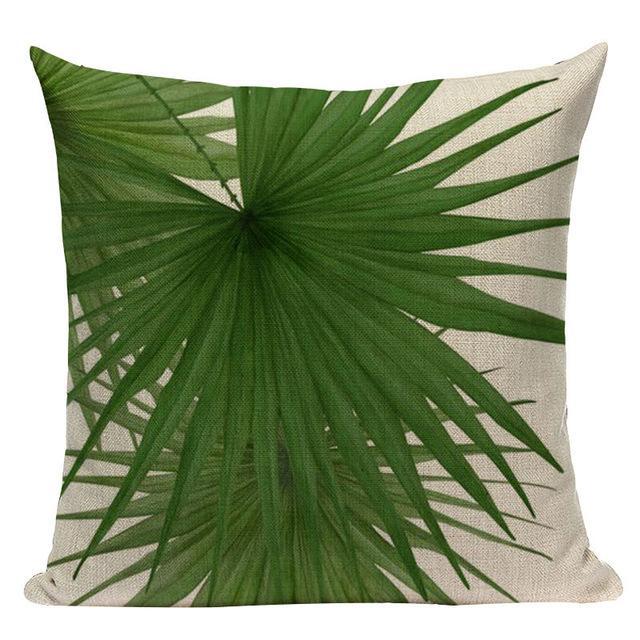 Coussin avec Feuille de Palmier | Housse Déco