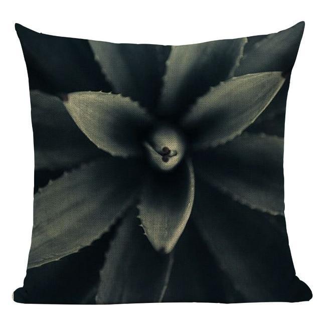 Coussin Fleur Noir | Housse Déco
