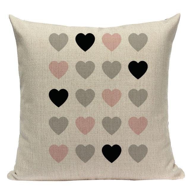 Coussin Scandinave Rose Noir | Housse Déco