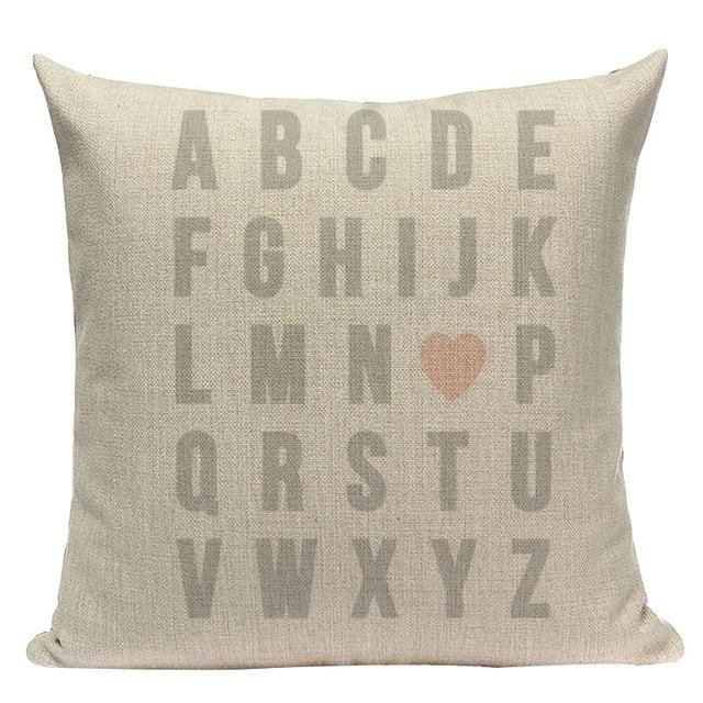 Coussin Lettre Alphabet | Housse Déco
