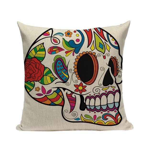 Coussin Tête de Mort Mexicaine