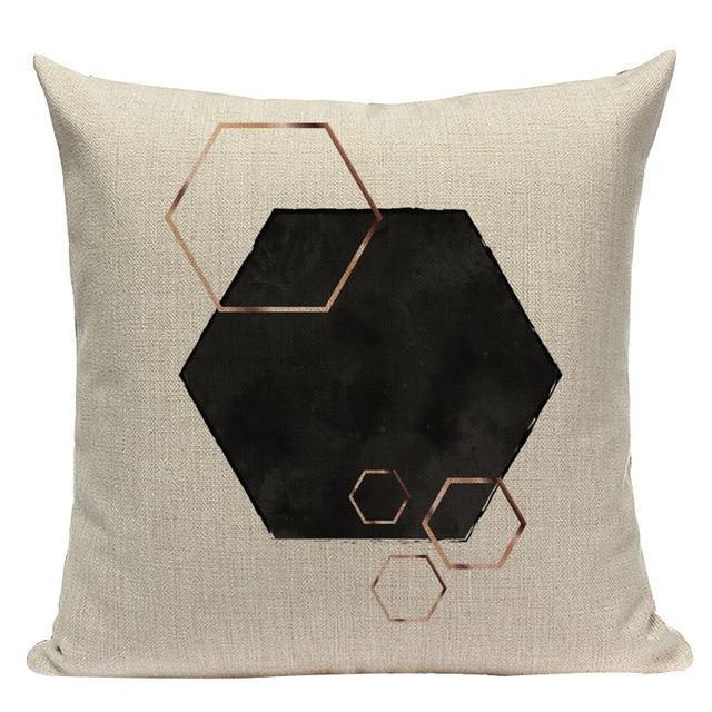 Coussin Motif Hexagonal | Housse Déco