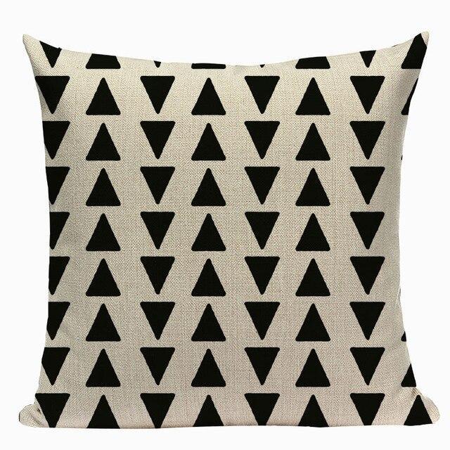 Coussin Scandinave Blanc et Noir | Housse Déco