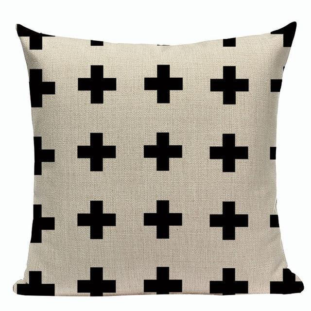 Housse Coussin Scandinave Noir et Blanc | Housse Déco