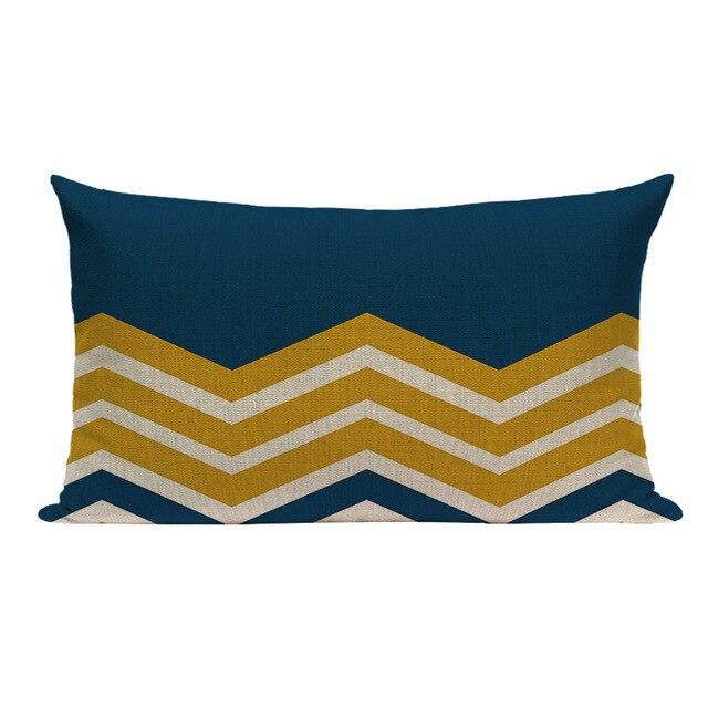 Coussin Scandinave Bleu Jaune | Housse Déco