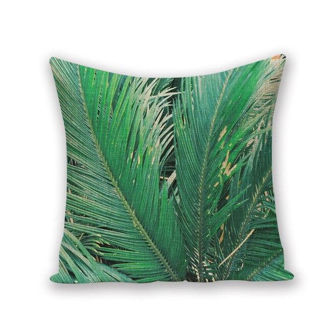 Housse Coussin Feuille Palmier | Housse Déco