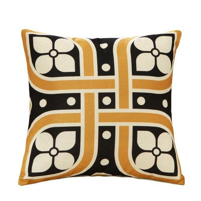 Coussin Motif Ethnique Noir | Housse Déco
