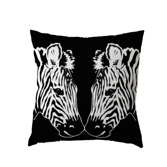 Coussin Zèbre Noir