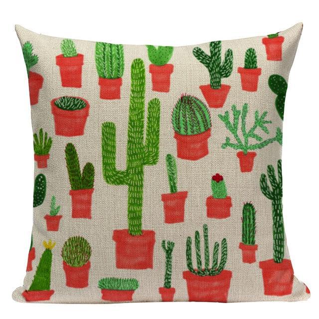 Coussin Dessin Cactus | Housse Déco