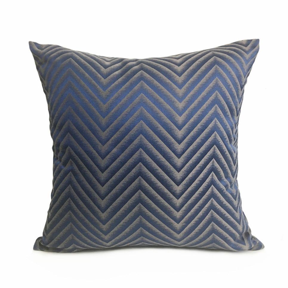 Coussin Bleu et Doré | Housse Déco
