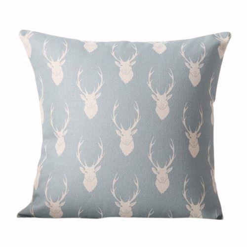 Coussin Cerf Bleu | Housse Déco