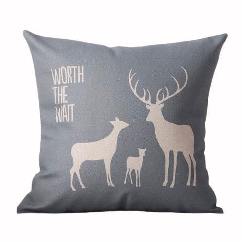 Housse de coussin Tête de Cerf Faon