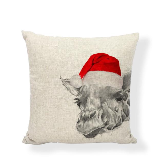 Housse de Coussin de Noël Animaux