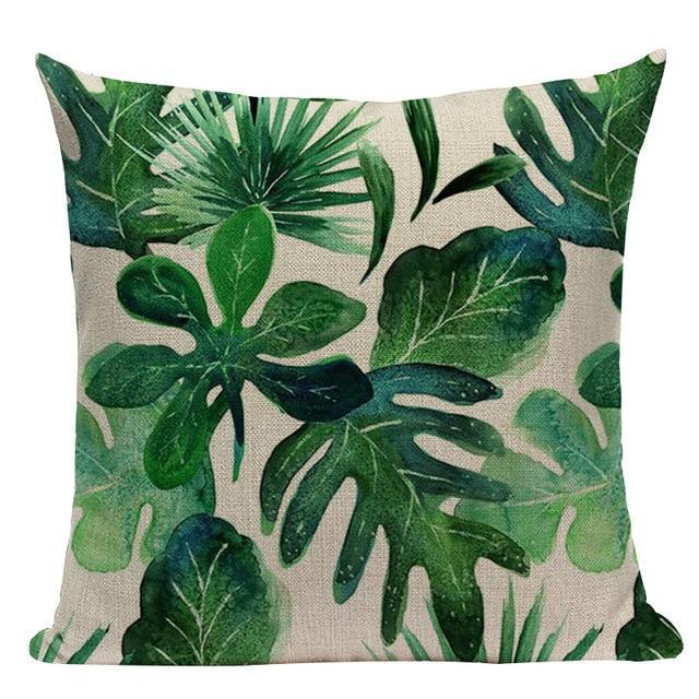 Coussin Feuillage Exotique | Housse Déco