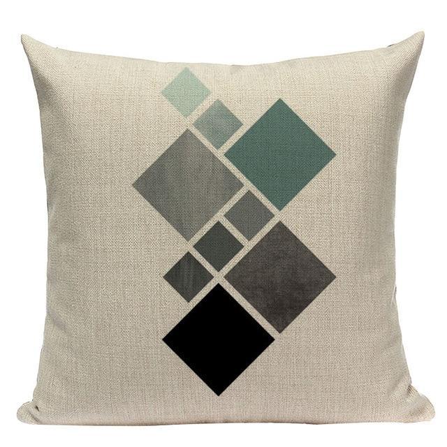 Coussin Bleu Canard Motif | Housse Déco