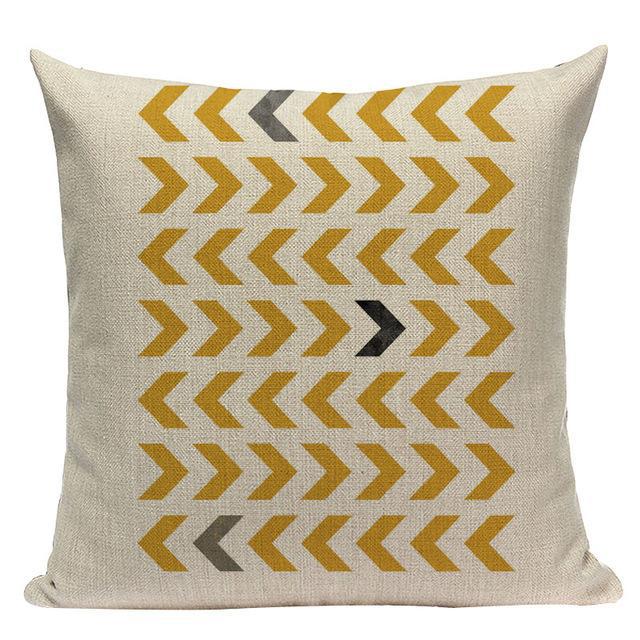 Coussin Géométrique Jaune Moutarde | Housse Déco