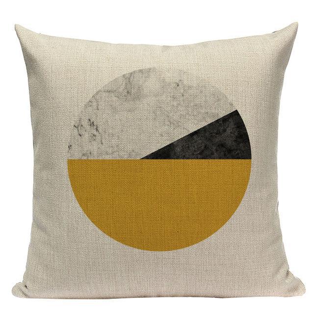 Coussin Jaune Moutarde et Noir | Housse Déco