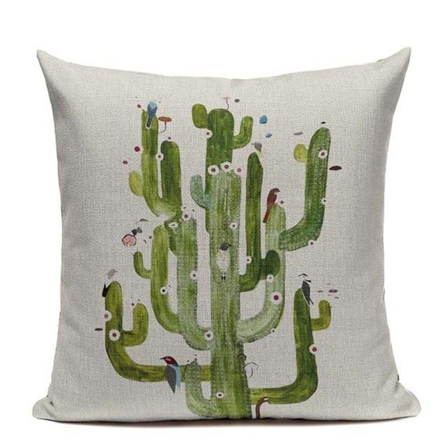 Coussin avec Cactus | Housse Déco