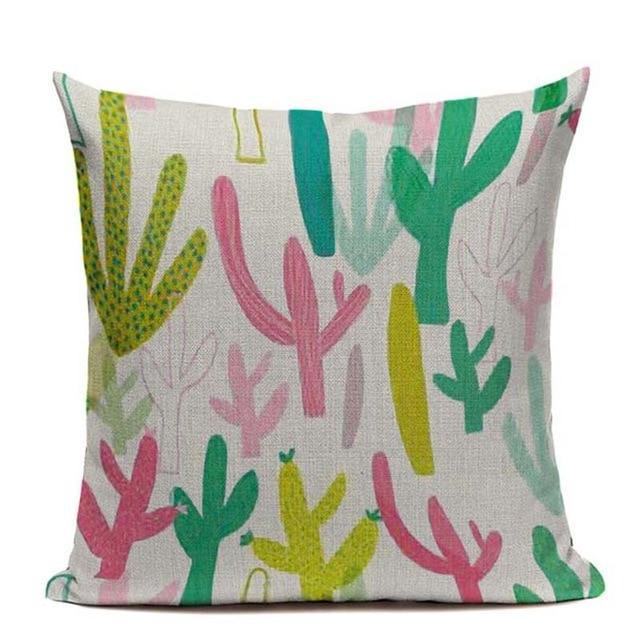 Housse de Coussin avec Cactus | Housse Déco