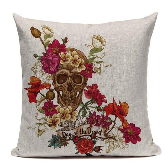 Housse de Coussin Tête de Mort Day of the Dead