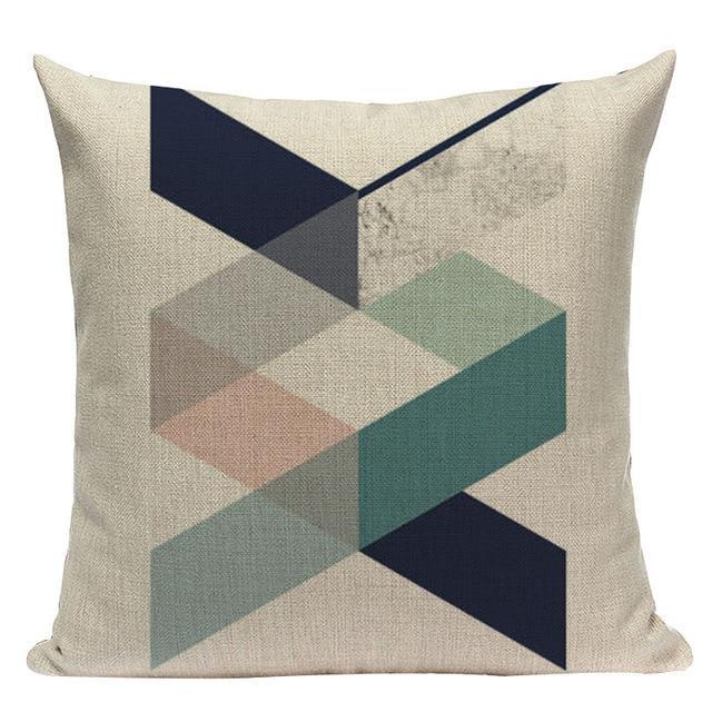 Coussin Scandinave Rose Turquoise | Housse Déco
