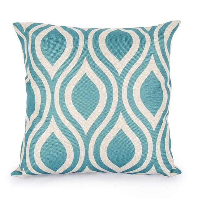 Housse Coussin Bleu Scandinave | Housse Déco