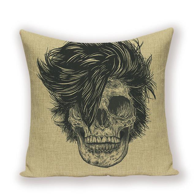 Housse de Coussin Tête de Mort Rocker