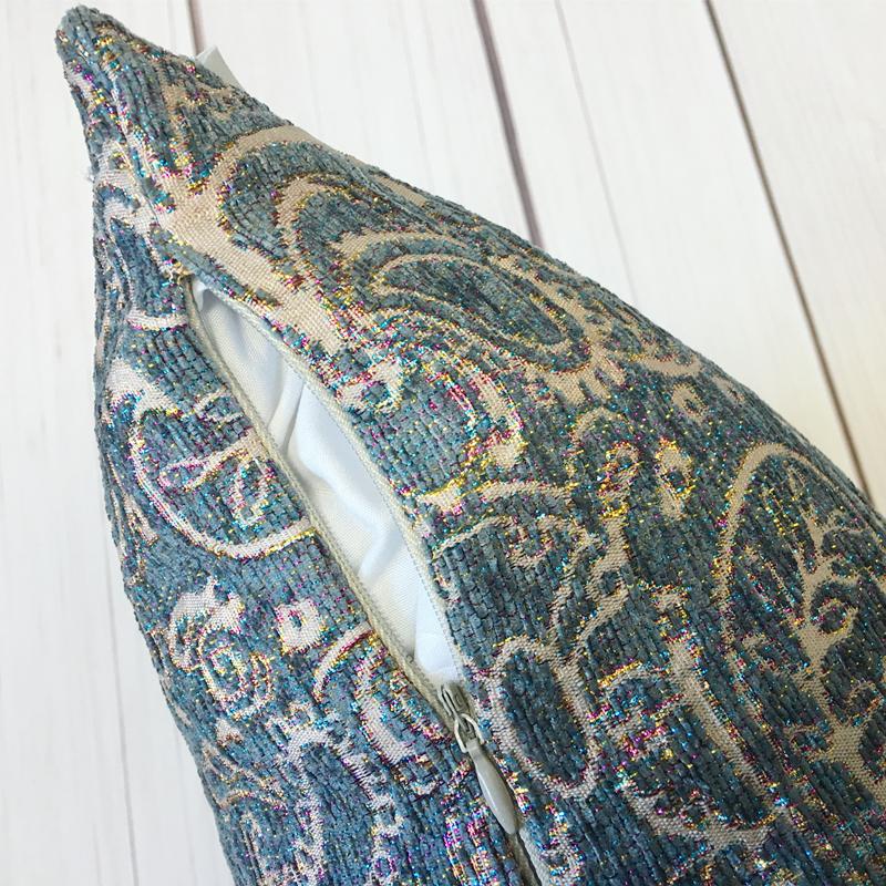 Coussin Bleu jacquard