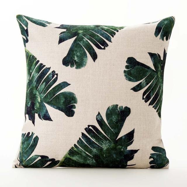 Coussin Motif Feuillage | Housse Déco