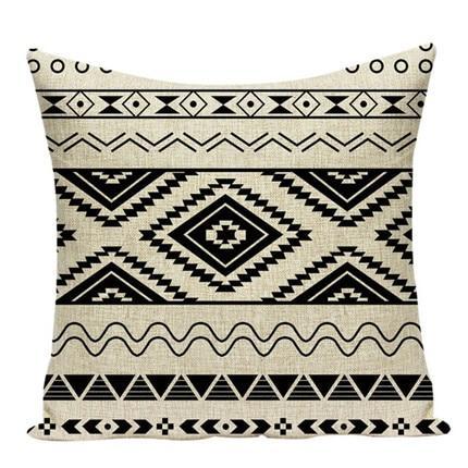 Coussin Aztèque Noir et Blanc | Housse Déco